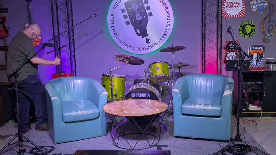 The stage at Guitars & Growlers before a Monday night show.
