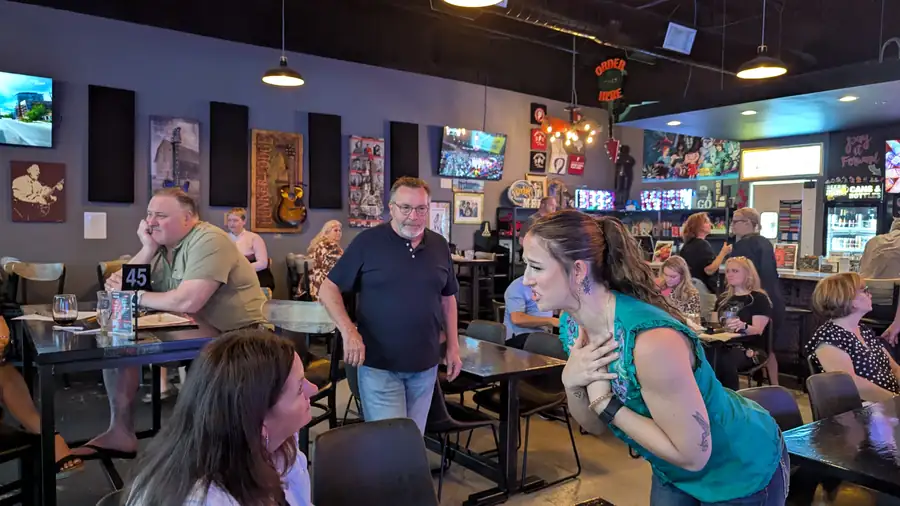 The room during a Monday night taping of The Chair.